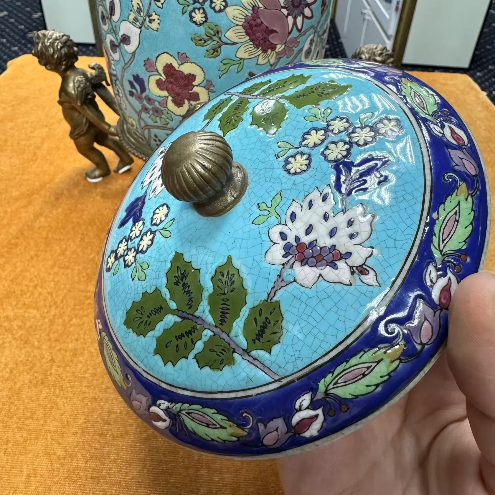 Шкатулка Ангелы голубая